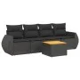 5-teiliges Gartenmöbel-Set und schwarze synthetische Rattankissen von , Gartensets - Ref: Foro24-3224879, Preis: 329,00 €, Ra...