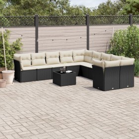 11-piece garden sofa set and black synthetic rattan cushions by , Garden sets - Ref: Foro24-3218246, Price: 596,98 €, Discoun...