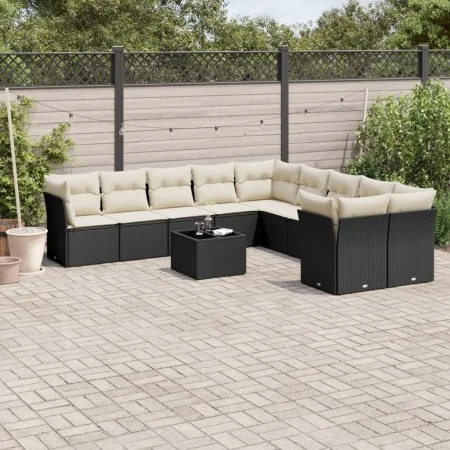 11-piece garden sofa set and black synthetic rattan cushions by , Garden sets - Ref: Foro24-3218246, Price: 652,12 €, Discoun...
