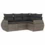 4-piece garden sofa set and gray synthetic rattan cushions by , Garden sets - Ref: Foro24-3221309, Price: 296,63 €, Discount: %