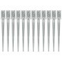 Ground spikes 12 pcs silver galvanized steel 7x7x75 cm by vidaXL, Spikes for anchoring in the ground - Ref: Foro24-145403, Pr...