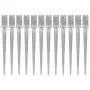 Ground spikes 12 pcs silver galvanized steel 7x7x75 cm by vidaXL, Spikes for anchoring in the ground - Ref: Foro24-145403, Pr...