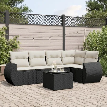 6-piece garden sofa set and black synthetic rattan cushions by , Garden sets - Ref: Foro24-3221335, Price: 398,71 €, Discount: %
