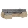 Garden sofa set with cushions 6 pieces beige synthetic rattan by , Modular outdoor sofas - Ref: Foro24-3221658, Price: 399,49...