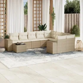 Juego de sofás jardín con cojines beige 10 pzas ratán sintético de , Conjuntos de jardín - Ref: Foro24-3223057, Precio: 683,0...