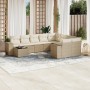 Gartensofa-Set mit beigen Kissen, 10-teilig, synthetisches Rattan von , Gartensets - Ref: Foro24-3223057, Preis: 655,44 €, Ra...