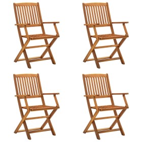 Sillas de jardín plegables 4 unidades madera maciza de acacia de vidaXL, Sillas de jardín - Ref: Foro24-46338, Precio: 215,38...