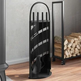 Fireplace tool set 5 pieces steel 23x15x66 cm by , fireplace tools - Ref: Foro24-156378, Price: 52,20 €, Discount: %