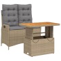 2-teilige Garten-Essgruppe mit beigen Kissen aus synthetischem Rattan von , Gartensets - Ref: Foro24-3277490, Preis: 261,07 €...