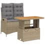 Set comedor de jardín 2 pzas con cojines ratán sintético beige de , Conjuntos de jardín - Ref: Foro24-3277490, Precio: 284,77...