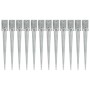 Ground spikes 12 pcs silver galvanized steel 9x9x75 cm by vidaXL, Spikes for anchoring in the ground - Ref: Foro24-145415, Pr...