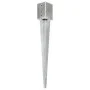 Ground spikes 12 pcs silver galvanized steel 9x9x75 cm by vidaXL, Spikes for anchoring in the ground - Ref: Foro24-145415, Pr...