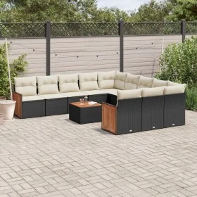 Garden sofa set 12 pieces with black synthetic rattan cushions by , Garden sets - Ref: Foro24-3228114, Price: 685,33 €, Disco...