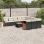 Garden sofa set 12 pieces with black synthetic rattan cushions by , Garden sets - Ref: Foro24-3228114, Price: 649,65 €, Disco...