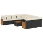Gartensofa-Set 12-teilig mit schwarzen synthetischen Rattankissen von , Gartensets - Ref: Foro24-3228114, Preis: 684,78 €, Ra...