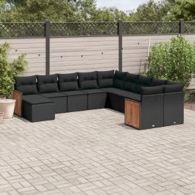 11-teiliges Gartensofa-Set und schwarze synthetische Rattankissen von , Gartensets - Ref: Foro24-3228246, Preis: 702,85 €, Ra...
