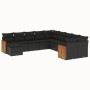 11-teiliges Gartensofa-Set und schwarze synthetische Rattankissen von , Gartensets - Ref: Foro24-3228246, Preis: 673,46 €, Ra...