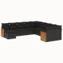 11-teiliges Gartensofa-Set und schwarze synthetische Rattankissen von , Gartensets - Ref: Foro24-3228246, Preis: 702,85 €, Ra...