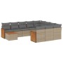 11-teiliges Gartensofa-Set mit beigen synthetischen Rattankissen von , Gartensets - Ref: Foro24-3228047, Preis: 648,12 €, Rab...
