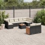 Garden sofa set 10 pieces with black synthetic rattan cushions by , Garden sets - Ref: Foro24-3227974, Price: 546,85 €, Disco...