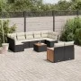Garden sofa set 10 pieces with black synthetic rattan cushions by , Garden sets - Ref: Foro24-3227974, Price: 575,89 €, Disco...