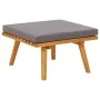 Reposapiés de jardín y cojín madera maciza acacia 60x60x29 cm de vidaXL, Sofás modulares de exterior - Ref: Foro24-46674, Pre...
