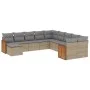 11-piece garden sofa set with beige synthetic rattan cushions by , Garden sets - Ref: Foro24-3228250, Price: 681,16 €, Discou...