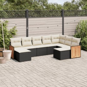 8-piece garden sofa set and black synthetic rattan cushions by , Garden sets - Ref: Foro24-3228219, Price: 471,48 €, Discount: %