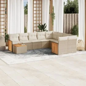 Garden sofa set with beige cushions 10 pieces synthetic rattan by , Garden sets - Ref: Foro24-3227997, Price: 658,28 €, Disco...
