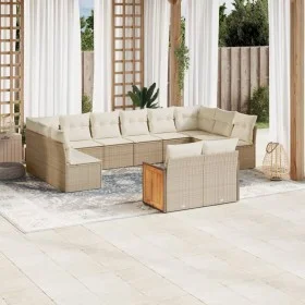 Garden sofa and cushion set 12 pieces beige synthetic rattan by , Garden sets - Ref: Foro24-3228123, Price: 783,17 €, Discoun...