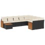 Gartensofa-Set 10-teilig mit schwarzen synthetischen Rattankissen von , Gartensets - Ref: Foro24-3227995, Preis: 546,85 €, Ra...
