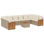 11-teiliges Gartensofa-Set mit beigen synthetischen Rattankissen von , Gartensets - Ref: Foro24-3228011, Preis: 656,51 €, Rab...