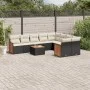 Garden sofa set 10 pieces with black synthetic rattan cushions by , Garden sets - Ref: Foro24-3227988, Price: 575,89 €, Disco...