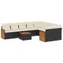 Gartensofa-Set 10-teilig mit schwarzen synthetischen Rattankissen von , Gartensets - Ref: Foro24-3227988, Preis: 573,78 €, Ra...