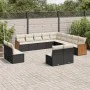 Garden sofa and cushion set 13 pieces black synthetic rattan by , Garden sets - Ref: Foro24-3228163, Price: 765,71 €, Discoun...