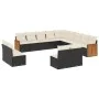 Garden sofa and cushion set 13 pieces black synthetic rattan by , Garden sets - Ref: Foro24-3228163, Price: 765,71 €, Discoun...