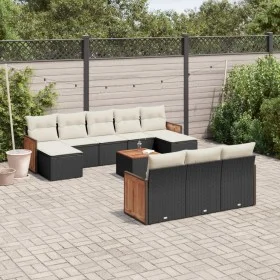 11-piece garden sofa set and black synthetic rattan cushions by , Garden sets - Ref: Foro24-3228100, Price: 602,25 €, Discoun...