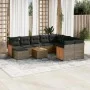11-piece garden sofa set and gray synthetic rattan cushions by , Garden sets - Ref: Foro24-3228244, Price: 629,28 €, Discount: %