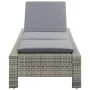 Lounger with gray synthetic rattan cushion by vidaXL, Loungers - Ref: Foro24-46236, Price: 162,58 €, Discount: %
