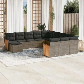 12-piece garden sofa set with gray synthetic rattan cushions by , Garden sets - Ref: Foro24-3228265, Price: 692,42 €, Discoun...