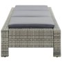 Lounger with gray synthetic rattan cushion by vidaXL, Loungers - Ref: Foro24-46236, Price: 206,43 €, Discount: %