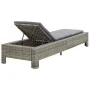 Lounger with gray synthetic rattan cushion by vidaXL, Loungers - Ref: Foro24-46236, Price: 162,58 €, Discount: %