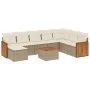 9-piece garden sofa set with beige synthetic rattan cushions by , Garden sets - Ref: Foro24-3227934, Price: 589,51 €, Discoun...