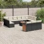 Gartensofa- und Kissenset 14-teilig aus schwarzem synthetischem Rattan von , Gartensets - Ref: Foro24-3228142, Preis: 810,92 ...