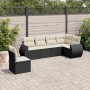 6-piece garden sofa set and black synthetic rattan cushions by , Garden sets - Ref: Foro24-3221425, Price: 364,16 €, Discount: %