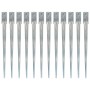 Ground spikes 12 pcs silver galvanized steel 7x7x90 cm by vidaXL, Spikes for anchoring in the ground - Ref: Foro24-145406, Pr...