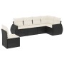 6-piece garden sofa set and black synthetic rattan cushions by , Garden sets - Ref: Foro24-3221425, Price: 364,16 €, Discount: %