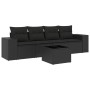 5-piece garden furniture set and black synthetic rattan cushions by , Modular outdoor sofas - Ref: Foro24-3222284, Price: 340...