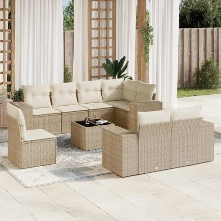 9-piece garden sofa set with beige synthetic rattan cushions by , Garden sets - Ref: Foro24-3222847, Price: 672,22 €, Discoun...