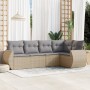 Garden sofa set with cushions 5 pieces beige synthetic rattan by , Garden sets - Ref: Foro24-3221328, Price: 347,43 €, Discou...